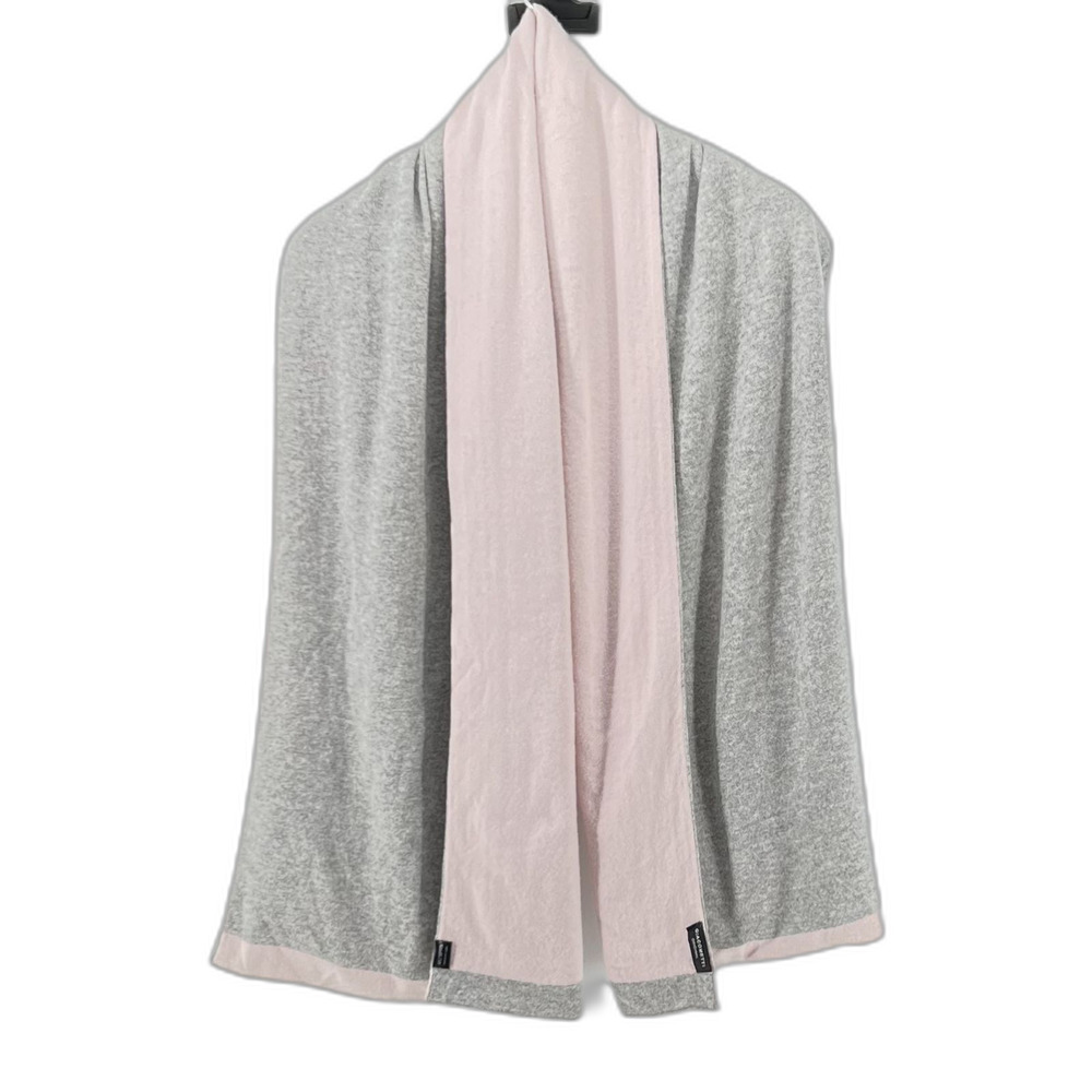 Giacometti Original Vintage 100% Cashmere Scarf Wrap Stole Grey Pink Italy 68x20